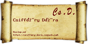 Csiffáry Dóra névjegykártya